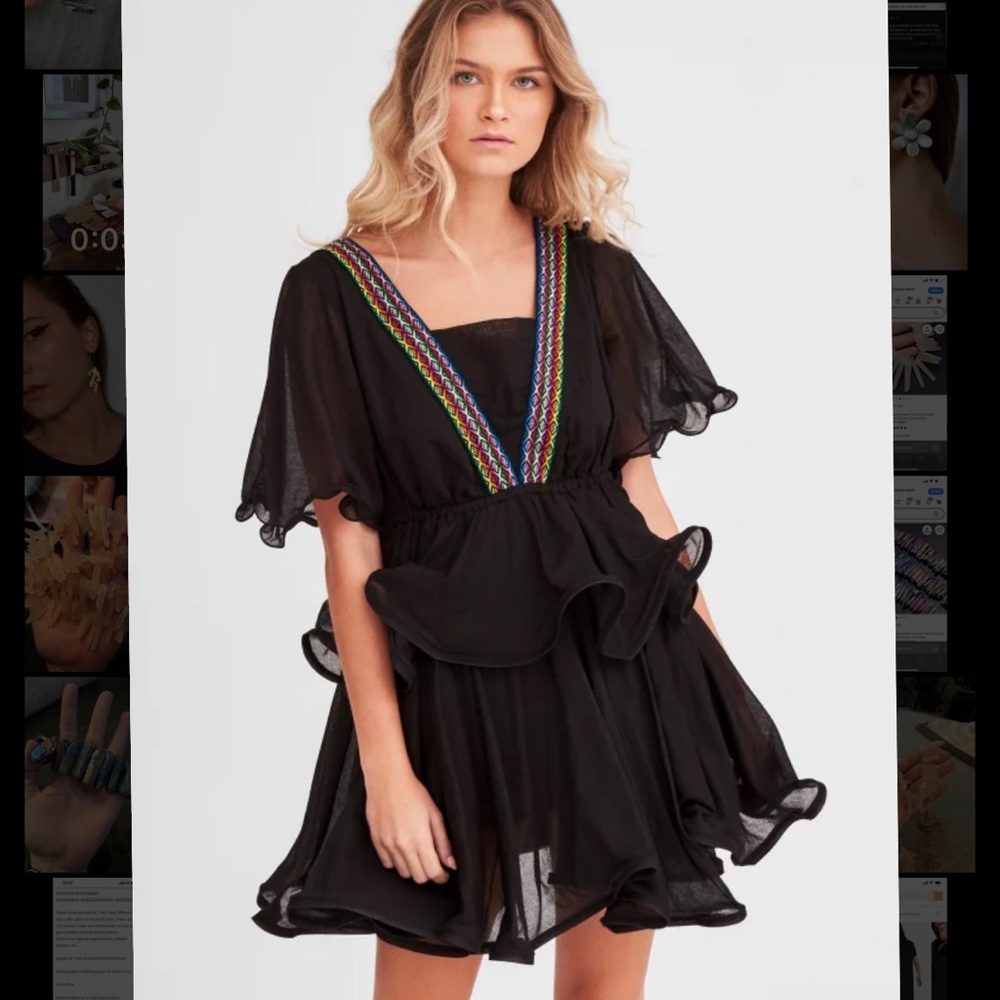 PITUSA TALULLAH SHORT DRESS IN BLACK, Standard Size